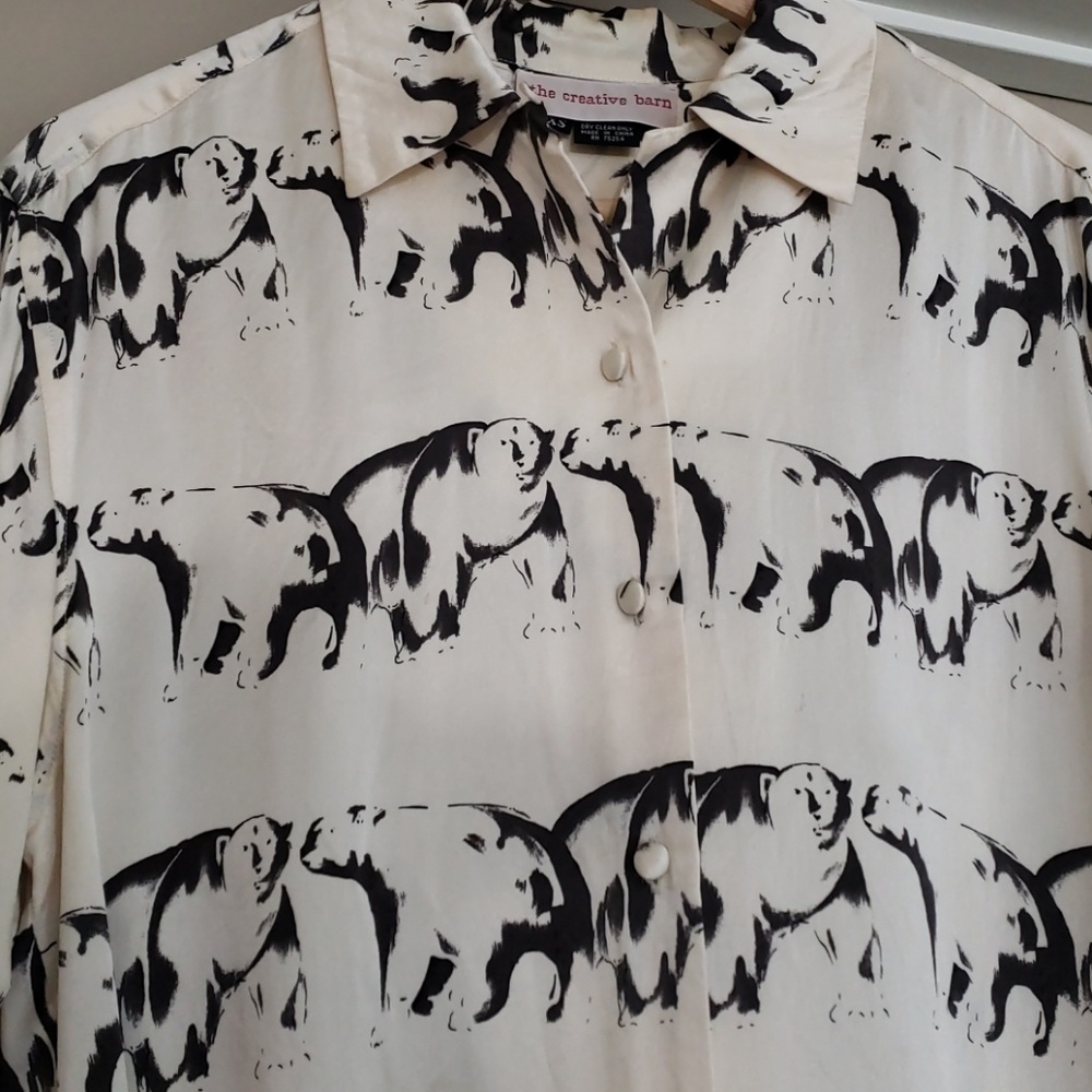 Polar bears silk shirt